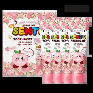 주.니어 구취케어 고.불소 어린이치약 복숭아향 120g 4개