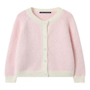 [미니멈에브리데이][미니멈 에브리데이]배색 라운드 버튼업 파스텔 니트 가디건 (EB4CK053D)