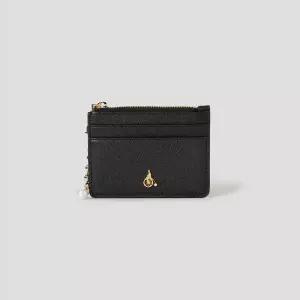 [빈폴ACC] (BE57A4M055) 루시 지퍼 카드지갑 - 블랙