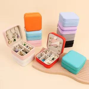 휴대용 지퍼 미러 보석함 여행용 악세사리 정리함 목걸이 귀걸이 반지 보관함