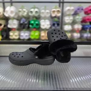 [크록스]크록스 여성 키높이 클래식 플랫폼 퍼즈 라인드 클로그 212854-001