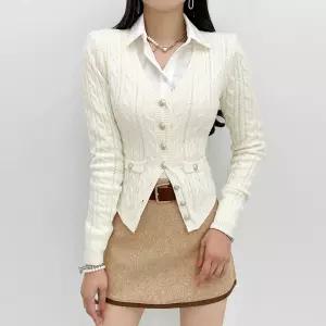 글램 금비 꽈배기 니트 가디건 스커트 세트 JK7562S