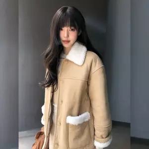 뽀글이 배색 하프 무스탕 점퍼 OM5WMB09