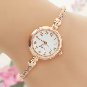 와이어 뱅글 여성 손목시계 로즈골드 숫자 손목 밴드 팔찌형 시계 여성 메탈