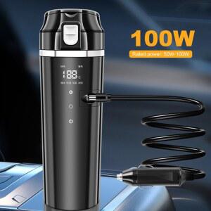 온열 12V 24V 차량용 가열 스마트 온도 조절 전기 주전자 스테인리스 스틸 머그 커피 우유