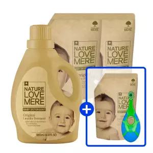 네이쳐러브메레 아기세탁세제 1800ml 용기형 1개+리필1300ml 2팩(GIFT)오리지널향 세제 리필 1300ml 1팩+아기칫솔 1개입