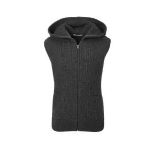 [셀러허브]헤지스 여성 울100 변형 케이블 후드 베스트 차콜그레이 HSSW5D003CG (S42288462)