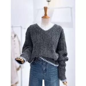 [NS홈쇼핑][레코브]V넥 배색라인 울니트 풀오버(LC41F2KN002X)[35622774]