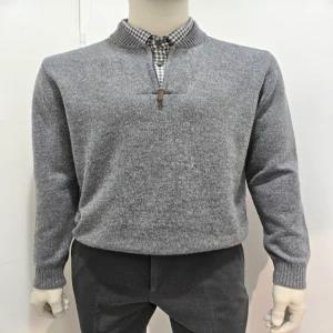 인디안웰메이드 남성 겨울 솔리드 짚업 이중에리 니트 5 W 9129