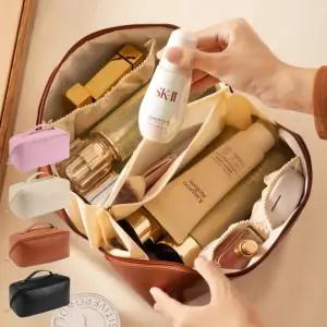 대용량 화장품 파우치 코스메틱 메이크업 가방 핸들 손잡이 사선 지퍼 4컬러