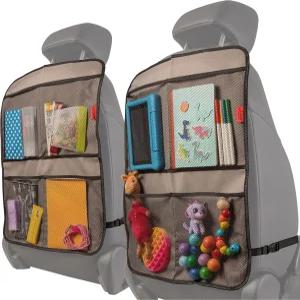 루소 기어 킥 매트(2팩) - 카시트 백 프로텍터 프리미엄 방수 원단 처짐 방지를 위한 강화 모서리 대용량