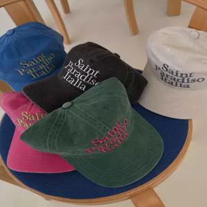 [엘루이즈][엘루이즈] [소두핏] 비에스 피크먼트 빈티지 레터링 볼캡 모자(6color)