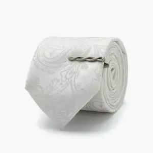 [하프클럽/에스티코]페이즐리 웨딩 넥타이 화이트 SNTVZ21BFW
