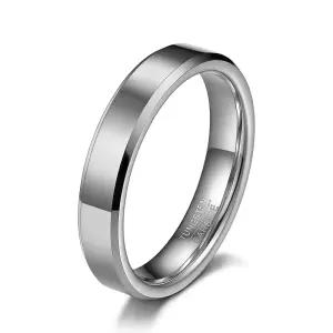 PROSTEEL 텅스텐 반지 남성용 링폭4mm평형 약혼 결혼 서지컬 스테인리스/티타늄보다 단단한 금속 알레르기
