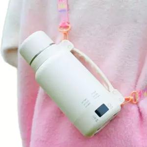 충전식 보온병 휴대용 포트 무선 여행용 전기 텀블러 조절식 닫힘 가열텀블러 가열 등산