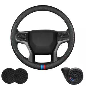 애클라티스 Erivis 나파 가죽 자동차 핸들 커버, 쉐보레 실버라도 이쿼녹스 트래버스 타호 콜로라도 트레일