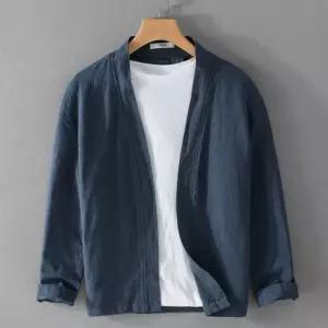 남자 여름 가디건 쿨 블랙 남성여름가디건 카라 빅사이즈