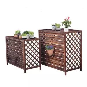 에어컨 호스 방수 매트 발코니 원목 우드