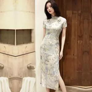 베트남 전통의상 아오자이 밀착 치파오 드레스 옷