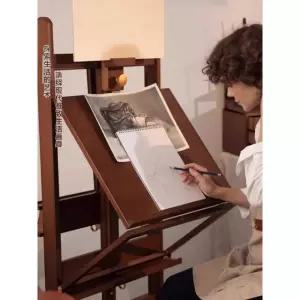 제도판 도면 테이블 화판 작업대 블랙월넛 리프팅