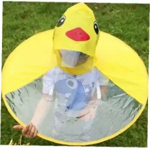 오리 모자 우비 어린이 투명 우산 아동 비옷 방수 레인코트