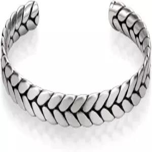 COBI 316L 스테인리스 스틸 얇은 각인 남성 슬리버 커프 팔찌 빈티지 뱅글 주얼리 미니멀 오픈 방수 및