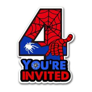 4번째 생일 파티 초대장 봉투 4살 4가지 모양 카드 장식 용품 선호 20 카운트