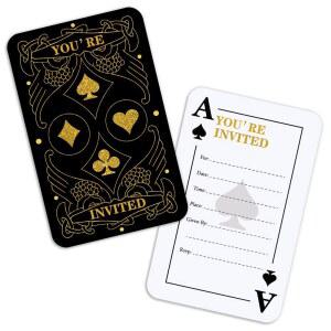 커스티 15장 플레이 카드 테마 초대장 봉투 15개 카지노 파티 용품 라스베이거스 생일