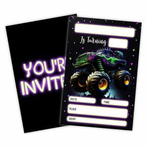 GREOXG 트럭 테마 생일 초대장 20 카운트 4 x 6 인치 코팅 종이 멀티 컬러