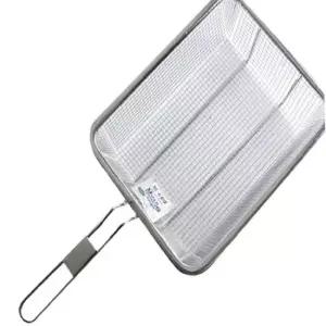 스텐 사각 튀김 건지기 중 손잡이채망 타공채반 튀김망