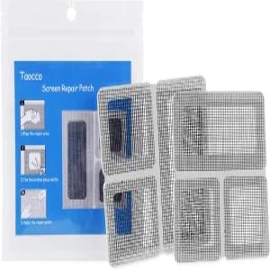화면 수리 패치 키트 타오코 창문 및 도어 스크린 구멍과 찢어짐에 대한 강력한 접착 방수 섬유 유리 커버