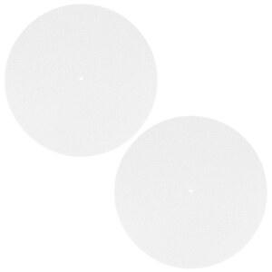 [미국배송] 턴테이블 플래터 매트 2개 정전기 방지 비닐 레코드 플레이어 슬립 매트 레코드용 진동 감쇠 펠트 7MM 구멍이 있는 흰색 11.81인치(300MM)