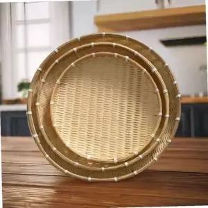 대나무 손질망 튀김건조 나물바구니