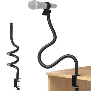 [미국배송] 마이크 스탠드 50CM 길이의 유연한 구스넥 암 데스크톱 클램프 마운트 범용 헤비 듀티 클립 홀더 3/8인치 ~ 5/8인치 어댑터 슈어/파인/하이퍼X /AT2020 /파일/블루 스노우볼/레이저와 호환 가능