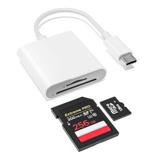 [미국배송] YOFEEPOP USBC SD 카드 리더 SD/MICROSD 카드용 듀얼 슬롯 아이폰호환 17/16/15 패드 노트북 메모리 리더 트레일 카메라 뷰어 플러그 앤 플레이와 호환되는 타입 C 어댑터