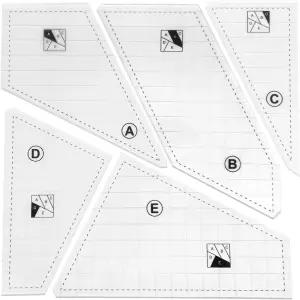 퀼팅 자와 템플릿 5Pc 크리에이티브 커팅 퀼트 패턴 커팅용 아크릴 자 세트 재봉틀 매트 예술 및 공예품용