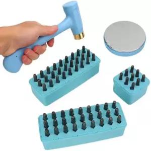 스틸 스탬프 레터 펀치 세트 금속 키트 알파벳 번호 제작 가죽 주얼리 도구