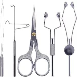 XFISHMAN 초보자용 플라이 낚시 키트 보빈 스레더 가위 휩 피니셔 포함 5 in 1 스타터 묶음 세트