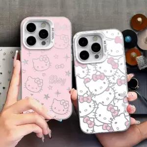 풀스크린 헬로키티 별 귀여운 폰케이스 아이폰 호환 17 16 15 14 13 프로 맥스 X XR XS 7 8 플러스 16E 11