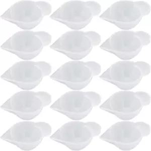 15개의 PCS 실리콘 몰드 컵 디스펜서 에폭시 수지 미니 계량컵 글리터 믹싱 볼 색상 변조 도구 DIY UV