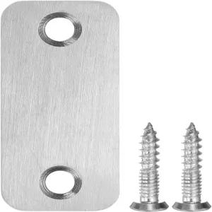 uxcell 도어 스트라이크 플레이트 2.24인치 x 0.98인치 스테인리스 스틸 홀 데드볼트 블랭크 커버 나무