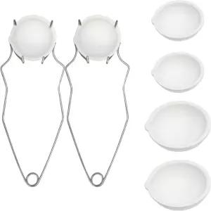 녹는 금속 도가니 키트 8종 세트 (집게 2개 2온스 용기 4개 5온스 포함) - 주조 연금술 보석 주조용 석영