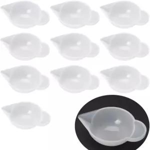 럭키시비아 10개 실리콘 몰드 컵 디스펜서 미니 계량컵 DIY 에폭시 수지 공예용 색상 변조 도구