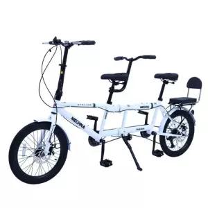스마트 2인용 바이크 자전거 데이트 가족 접이식 폴딩 엘레강트화이트 20인치