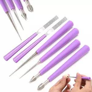 보석 제작용 다이아몬드 팁 비드 리머 비딩 도구 드릴 유리 플라스틱 금속 목재 DIY 손잡이가 있는 홀 확대