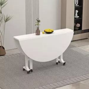 원형 테이블 접이식 원목 스테인레스 원룸 식당 탁자