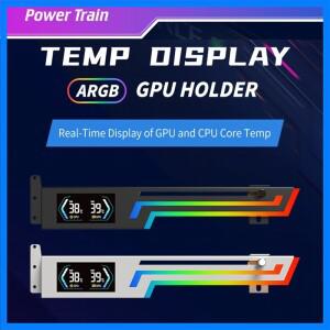 파워 트레인 Z-X6 온도 디스플레이 그래픽 카드 브래킷 5V 3PIN ARGB AURA SYNC 그래픽 카드 VGA 홀더 높이