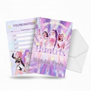 ppparty 15pcs Kpop 스 생일 초대장 기프트 카드와 악마 영화 테마 파티 용품 02