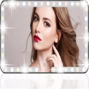 카 바이저 베니티 미러 3가지 라이트 모드 및 60개의 LED 충전식 디밍 가능한 터치 스크린 여행용 메이크업