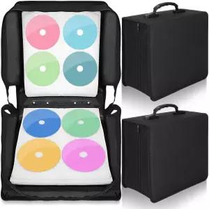써니칙 2개 400개 용량 CD/DVD 케이스 홀더 정리함 CD 보관 지갑 보호 지퍼 600D 옥스포드 천 디스크
